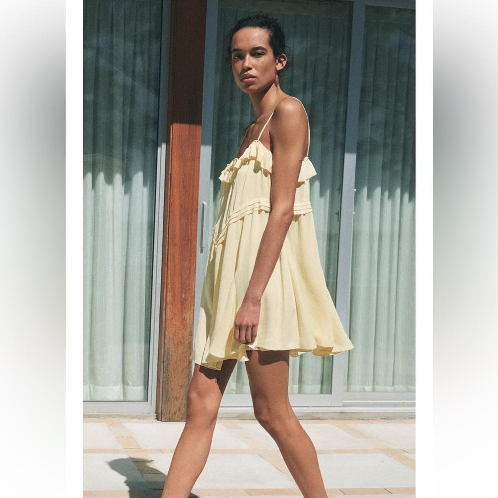 NWT ZARA SHORT RUFFLE DRESS - Picture 4 of 8